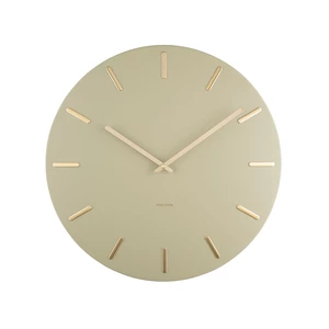 Olivovozelené nástenné hodiny Karlsson Charm, ø 45 cm