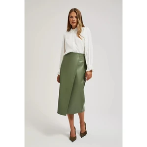 Waxed midi skirt