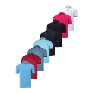 SET OF EIGHT T8586 DEWBERRY MEN'S T-SHIRT-BLACK-WHITE-NAVY-BURGUNDY-CYAN-FUCHSIA-INDIGO-LIGHT BLUE