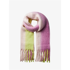 Women's green-pink scarf Pieces Jocelynn - Women