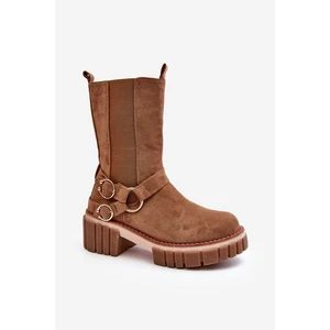 Women's suede insulated work boots Camel Brinnon