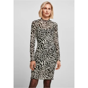 Women's Double-Layer Dress AOP White/Black