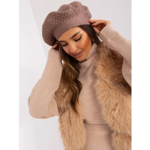 Brown knitted beret