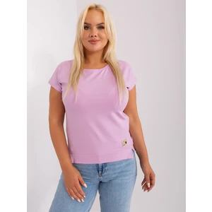 Světle fialová halenka plus size s rozparky