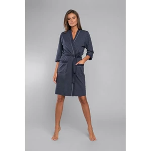 Montana 3/4 sleeve bathrobe - navy blue