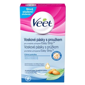 Veet Voskové pásiky na líniu bikín a podpazušie pre citlivú pokožku pásiky 1x16 ks