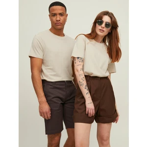 Béžové unisex basic tričko Jack & Jones Noa - Pánské