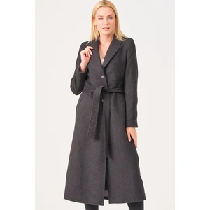 Z6681 DEWBERRY DAMSKIE COAT-ANTHRACITIS