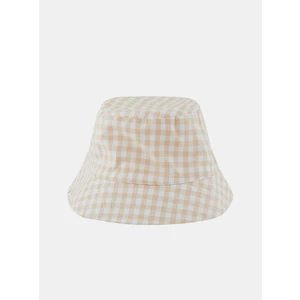 White-Beige Plaid Hat Pieces Laya - Women