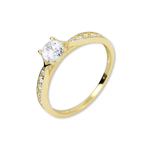 Brilio Zlatý prsteň s kryštálmi 229 001 00753 57 mm
