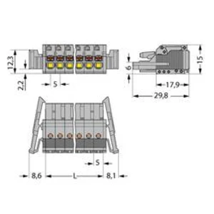Zásuvkový konektor na kabel WAGO 2231-102/037-000, 29.80 mm, pólů 2, rozteč 5 mm, 100 ks