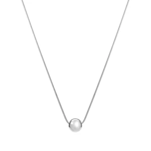 Troli Elegantný oceľový náhrdelník s guličkou