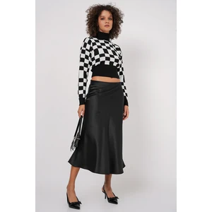 Bigdart 15806 Satin Skirt - Black