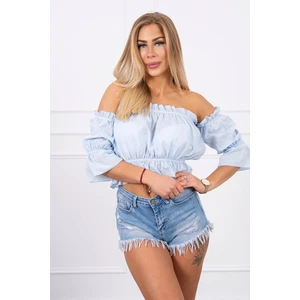 Off-the-shoulder blouse azure