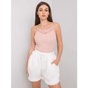 Dusty pink ribbed Armine top