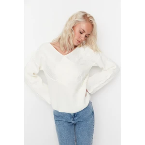 Trendyol Sweater - Ecru - Regular fit