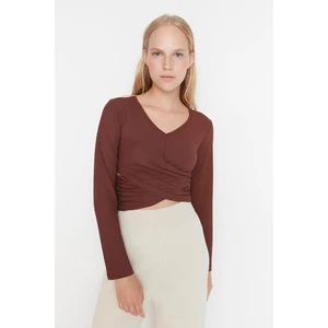 Trendyol Camel Collar Detailed Camisole Knitted Blouse