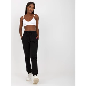 Basic black sweatpants with high waist