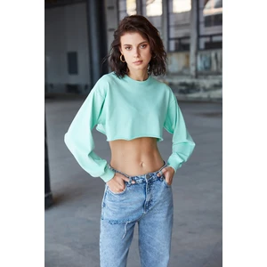 Trendyol Sweatshirt - Green - Regular fit