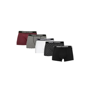 Boxer Shorts 5-Pack Bur/dkblu+wht/blk+wht+aop+blk