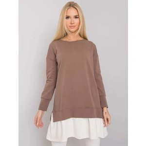 RUE PARIS Brown women's cotton tunic