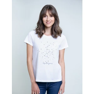 Big Star Woman's T-shirt_ss T-shirt 152113 Cream Knitted-101