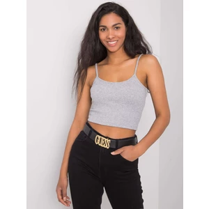 RUE PARIS Gray melange crop top