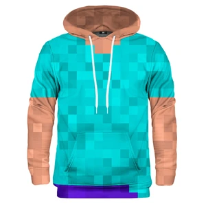 Mr. GUGU & Miss GO Unisex's Pixel Steve Hoodie H-K2356