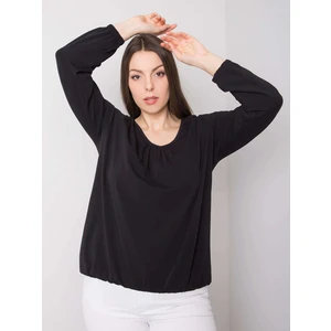 Black cotton plus size blouse