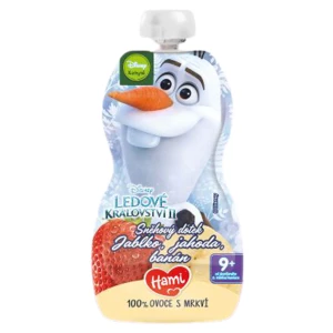 HAMI Disney Frozen Olaf ovocno-zeleninová kapsička Jablko, Jahoda, Banán 110 g, 9+