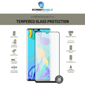 Temperált védőüveg Screenshield 3D Case Friendly  Huawei P30 Pro, Full Cover Black - Élettartam garancia