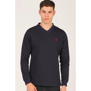 V4002 DEWBERRY V COLLAR MEN'S SWEATSHIRT-LACİVERT