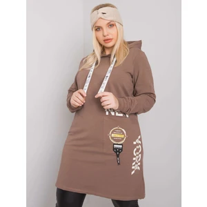 Plus size brown cotton tunic