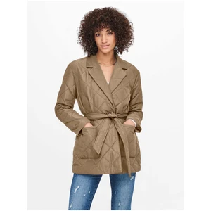 Brown Quilted Jacket with ONLY Trillion Tie - Women