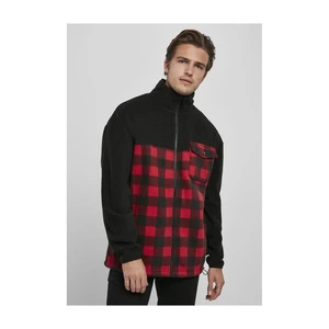 Patterned Polar Fleece Track Jacket Black/redcheck