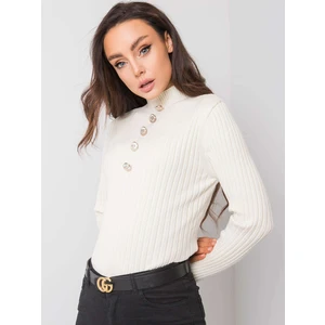 RUE PARIS Ecru turtleneck sweater