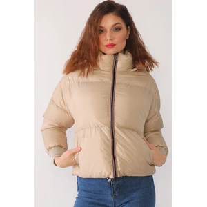 Z6650 DEWBERRY WOMEN'S SWOLLEN COAT-BEIGE