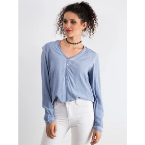 Loose blouse made of viscose blue