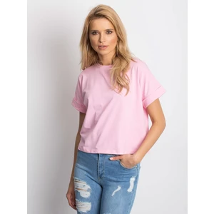 Women´s basic pink cotton t-shirt