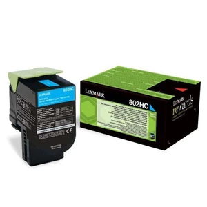 Lexmark originální toner 80C2HC0, cyan, 3000str., return, Lexmark CX410/510