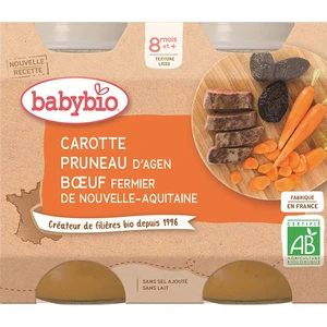 2x BABYBIO Menu mrkva a sušené slivky s hovädzím mäsom (200 g)