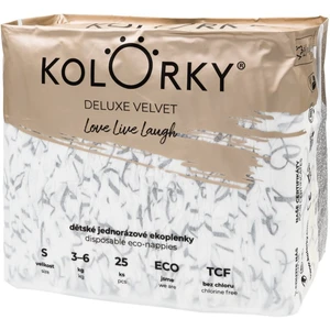 KOLORKY DELUXE VELVET - S (3-6 kg) - 25 ks - jednorázové eko plenky se sametovým povrchem