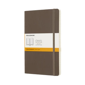 MOLESKINE Zápisník mäkký linajkovaný hnedý L (192 strán)