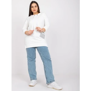 Ecru plus size cotton sweatshirt Sylviane