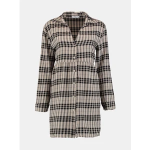 Haily's Beige Plaid Shirt Dress Hailys