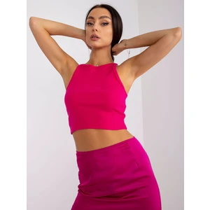 Fuchsia pinstripe crop top from Margo RUE PARIS