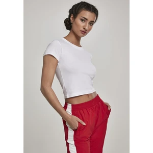 Ladies Stretch Jersey Cropped Tee white