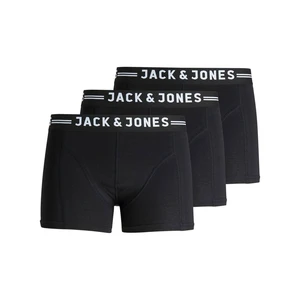 Jack&Jones 3 PACK - pánske boxerky SENSE 12081832 Black Black waistband XL