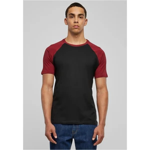 Raglan contrasting t-shirt blk/burgundy