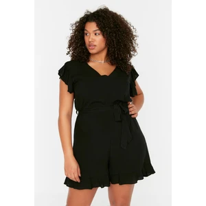 Trendyol Curve Black Belted Woven Overalls